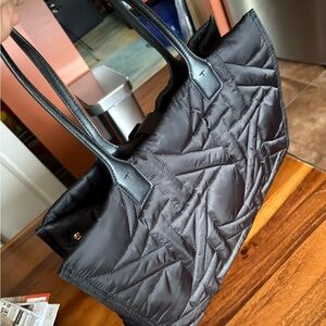 Ella Basketweave tote…Black Quilted Tote Bag…in excellent condition!